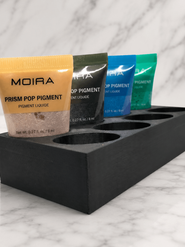 Houder voor Pigmenttubes (schuinaanzicht) Houder geschikt voor Moira Prism Pop Pigments
